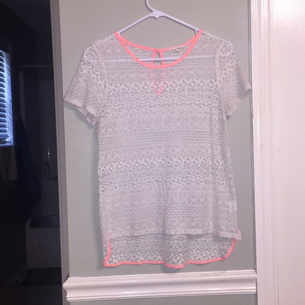 Off white with peach lining sheer shirt